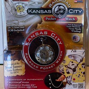 Never Been Opened Silver and Gold Railroad Pocket Watch